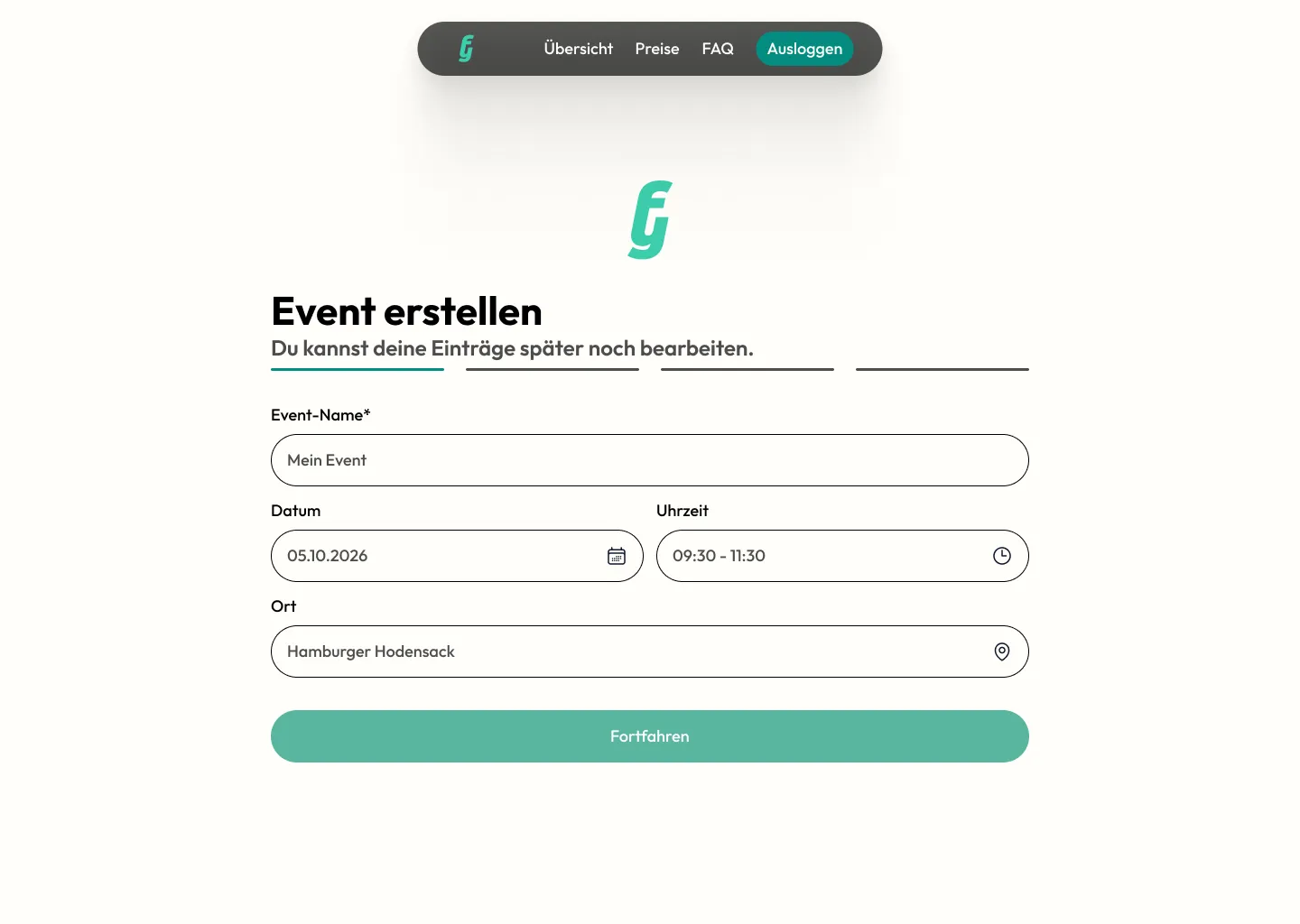 Festify Create Event Screen